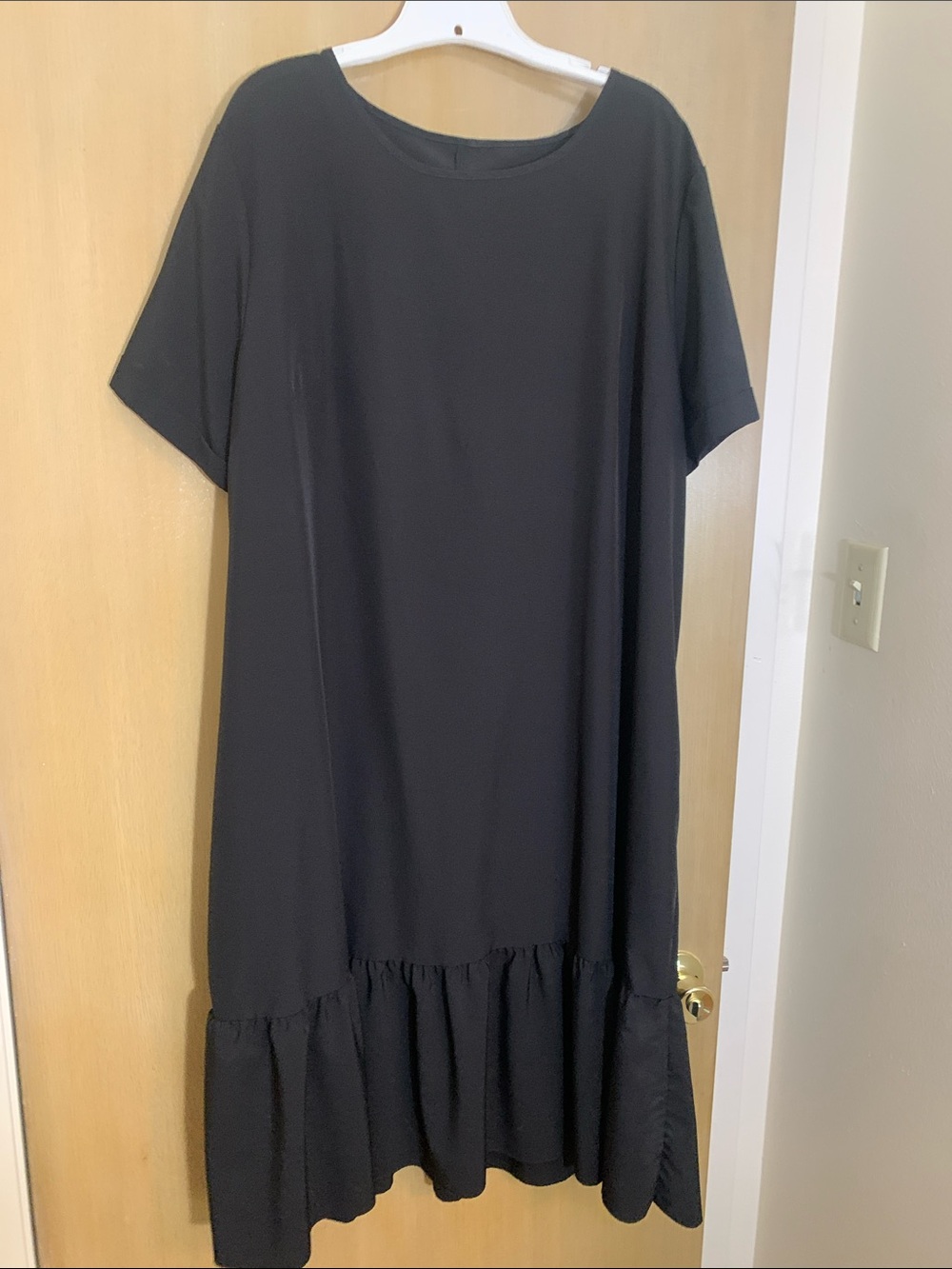 🖤SHEIN PLUS SIZE 4X Black Short-Sleeve Ruffle-Hem Women's Dress